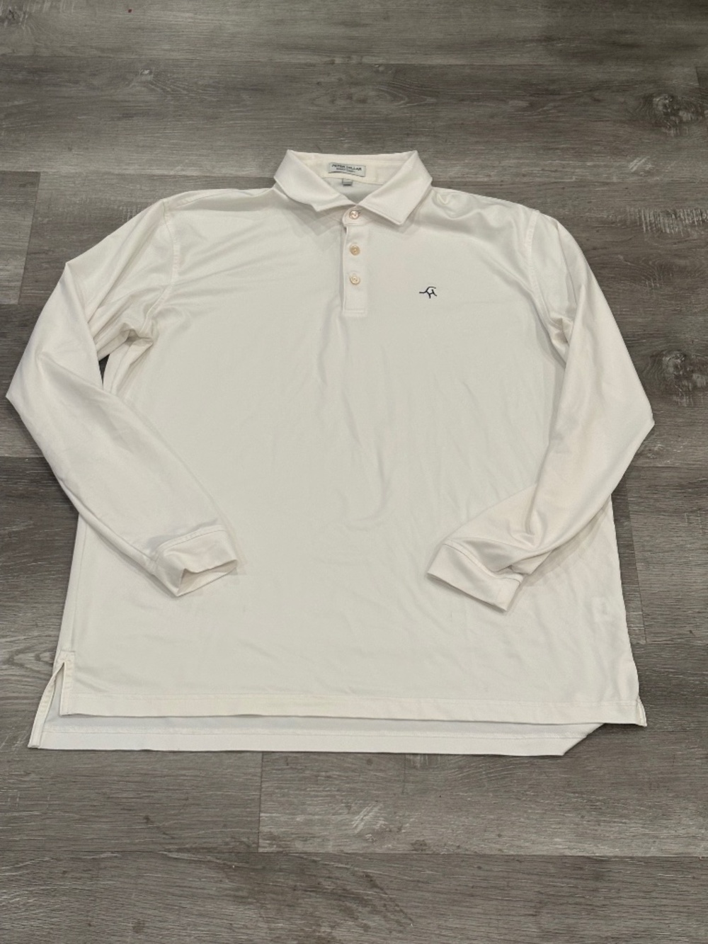 Peter Millar Sand Hills Golf Club White Polo Shirt Mens L Summer Comfort